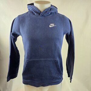 Nike Boys Hoodie XL Navy Blue Pullover Sweatshirt Youth Sportswear Club Fleece